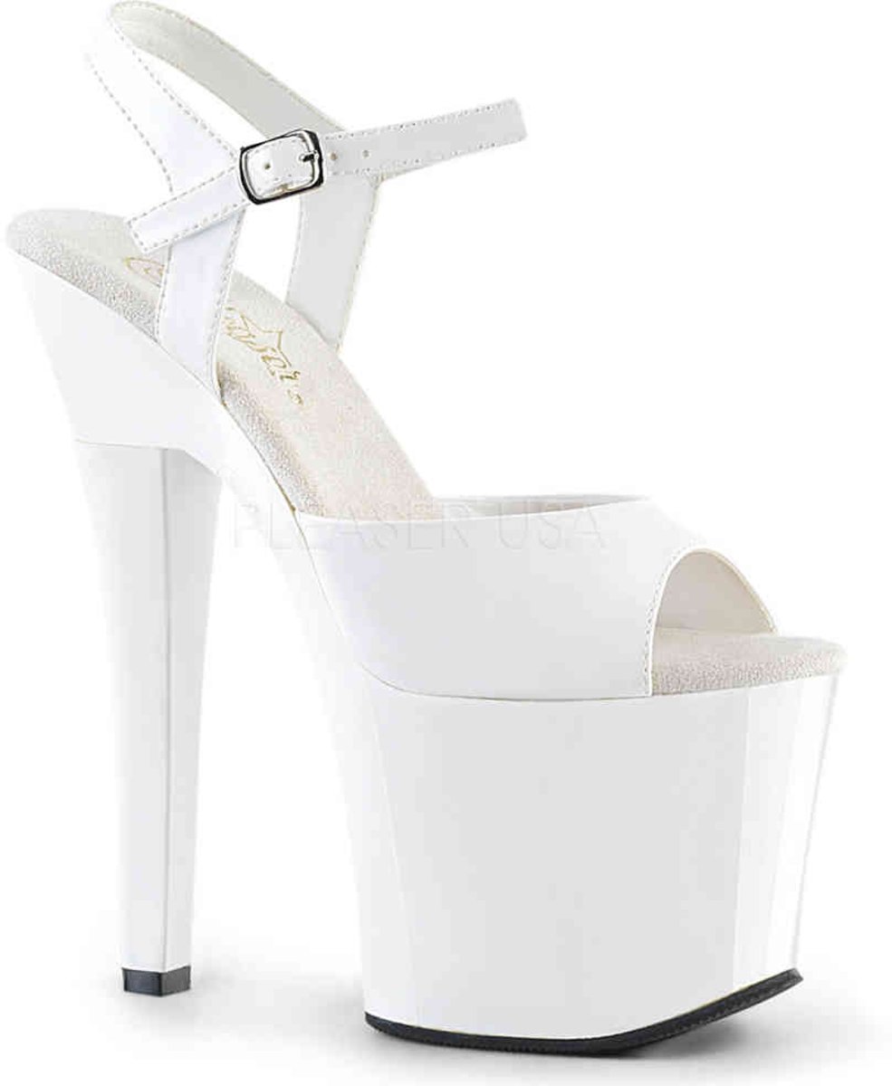 EU 37 = US 7 | RADIANT-709 | 7 Heel, 3 1/4 PF Ankle Strap Sandal